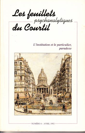 L&rsquo;institution et le particulier, paradoxe